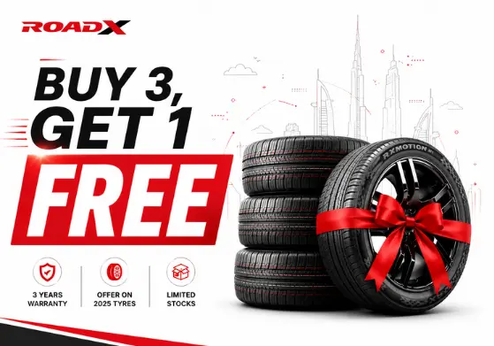 Buy 3 RoadX Tyres, Get 1 Free