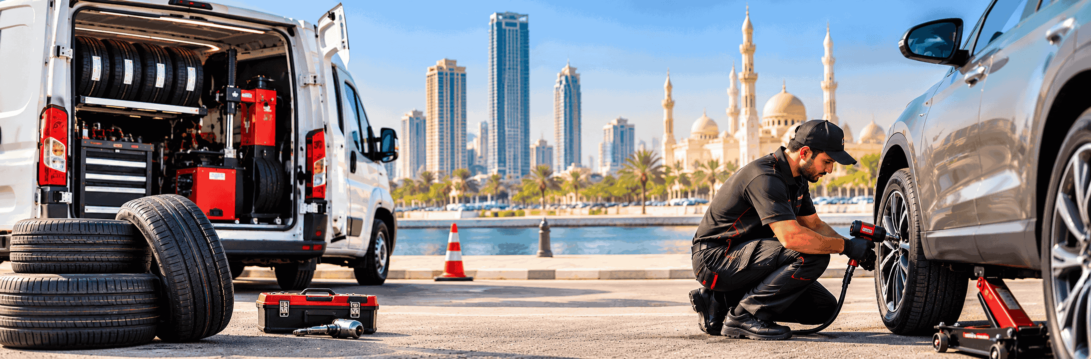 Mobile Tyre Fitting in Sharjah and Ajman: How It Works and What It Costs